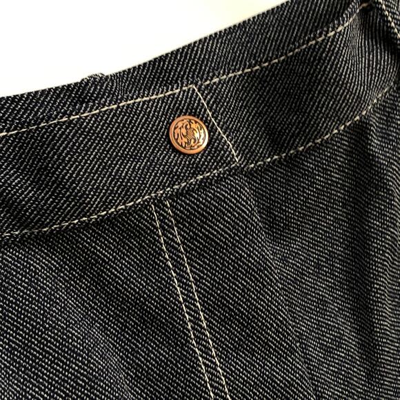 Vintage Western Flare Pants Sears, Dark Blue "Denim Look" Stretch 1970s Retro - Picture 5 of 13